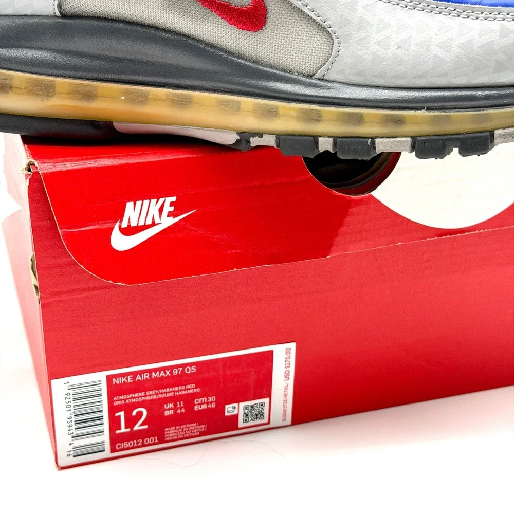 Nike Air Max 97 QS Nintendo 64 Atmosphere Grey Habanero Red CI5012-001 Mens 12